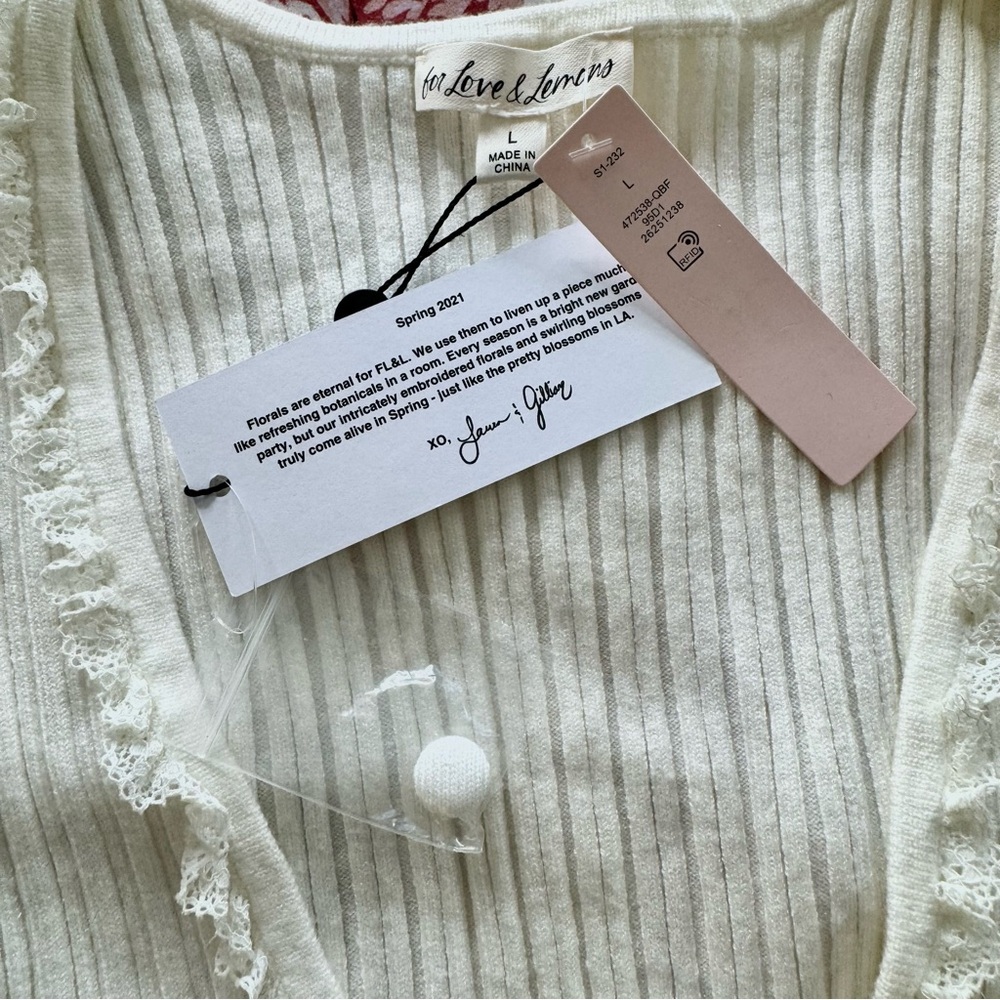 NWT For Love and Lemons Button Up Light Sweater - Picture 4 of 8
